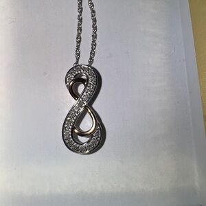 14k SS Natural Diamond infinity